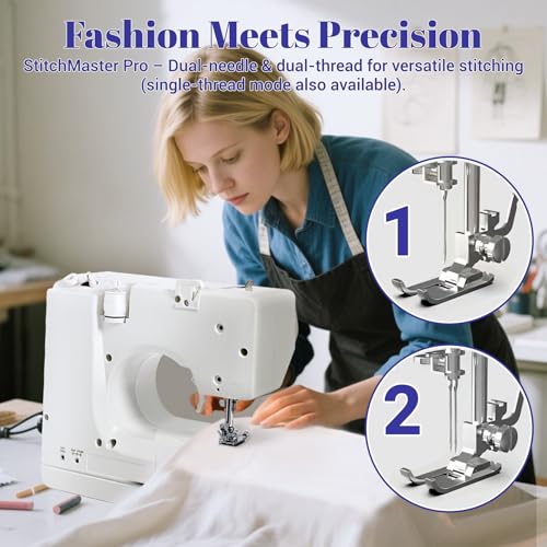 Lastempa StitchMaster Pro Sewing Machine - Twin/Double Needle Compatible, 14 Stitches, Easy for Beginners & Home Users - Image 4