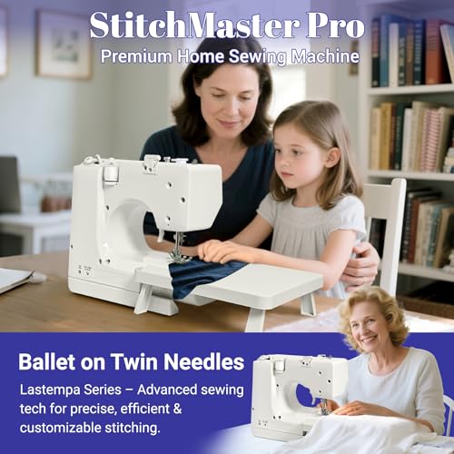 Lastempa StitchMaster Pro Sewing Machine - Twin/Double Needle Compatible, 14 Stitches, Easy for Beginners & Home Users - Image 2
