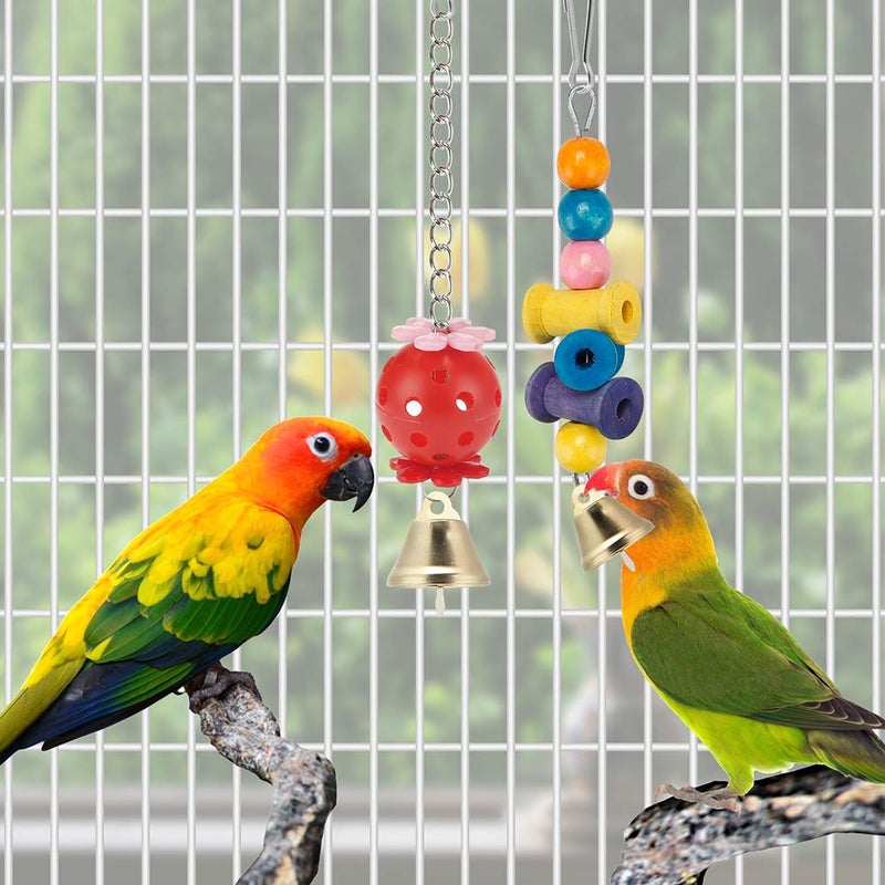 lovyoCoCo Bird Parakeet Toys,Swing Hanging Standing Chewing Toy Hammock Climbing Ladder Bird Cage Colorful Toys Suitable for Budgerigar, Parakeet, Conure, Cockatiel, Mynah, Love Birds, Finches - Image 4