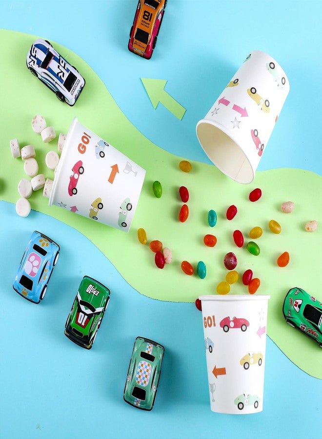 Newtay 60 Pack Race Car Party Cups 9 oz Vintage Disposable Race Car Paper Cups Bulk for Birthday Party Favors Decoration Supplies - Image 5