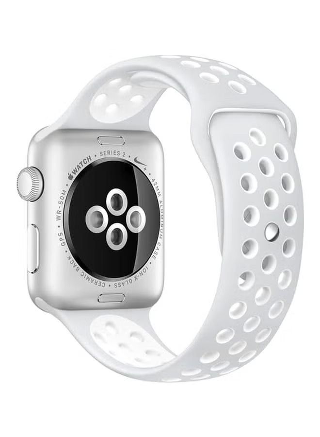 IAF Silicone Nike Design Sport Band for Apple Watch 42/44/45mm White - Image 2
