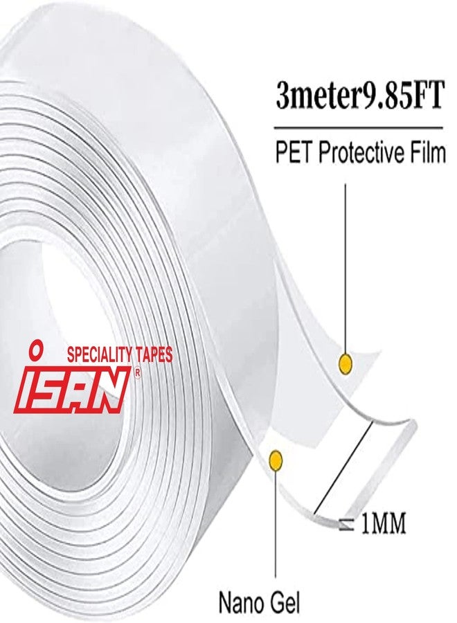 ISAN شريط ISAN® NANO GEL 96 مم (4 بوصات تقريبًا) × 3 أمتار، مزدوج الجوانب، سمك 1 مم (قطعة واحدة) - Image 2