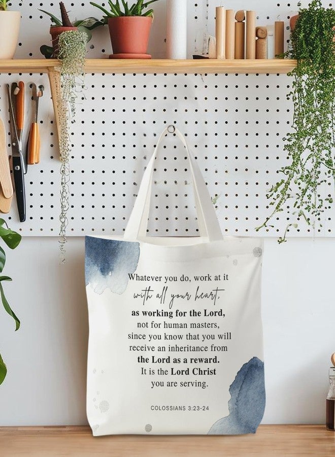 Supwhd حقيبة تسوق مسيحية مزينة بزهرة الكوبية من Supwhd God Says You are، هدايا دينية مسيحية للنساء، حقائب تسوق قماشية مزينة بآيات من الكتاب المقدس للنساء، حقائب تسوق قابلة لإعادة الاستخدام، هدايا مستوحاة من الإيمان - Image 3