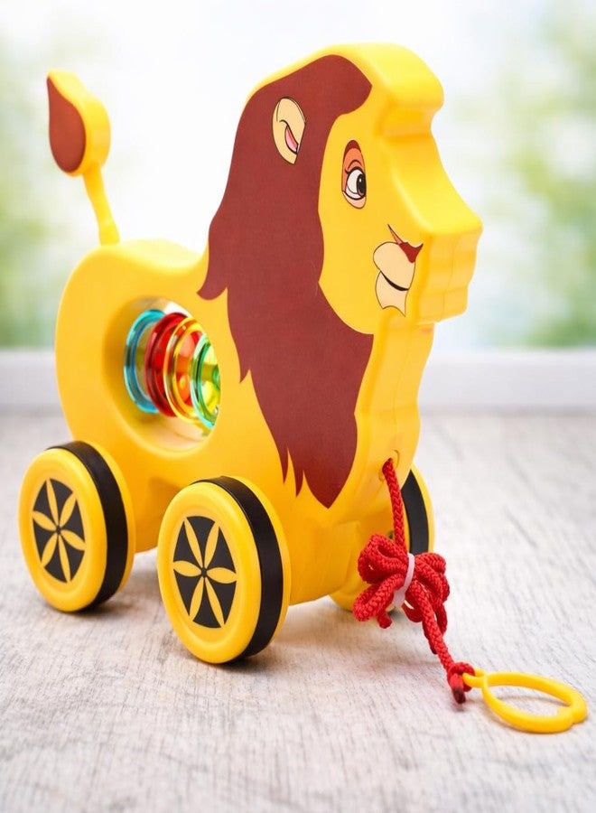 Storio Pull Along Toy for Toddlers -Lion | Cute & Colorful Baby Pull Toy with Attractive Design | Developmental Learning for 1+ Year Old Boys & Girls | Durable, Safe & Non-Toxic