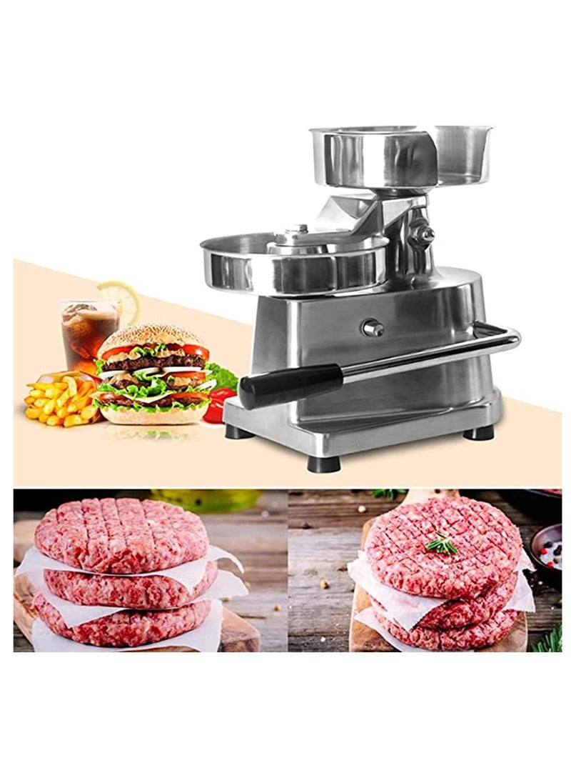 LETWOO LETWOO 150mm Commercial Hamburger Press Patty Maker Stainless Steel Burger Press Tool Heavy Duty Meat Forming Processor 500 Pcs Patty Papers Sliver  - Image 1