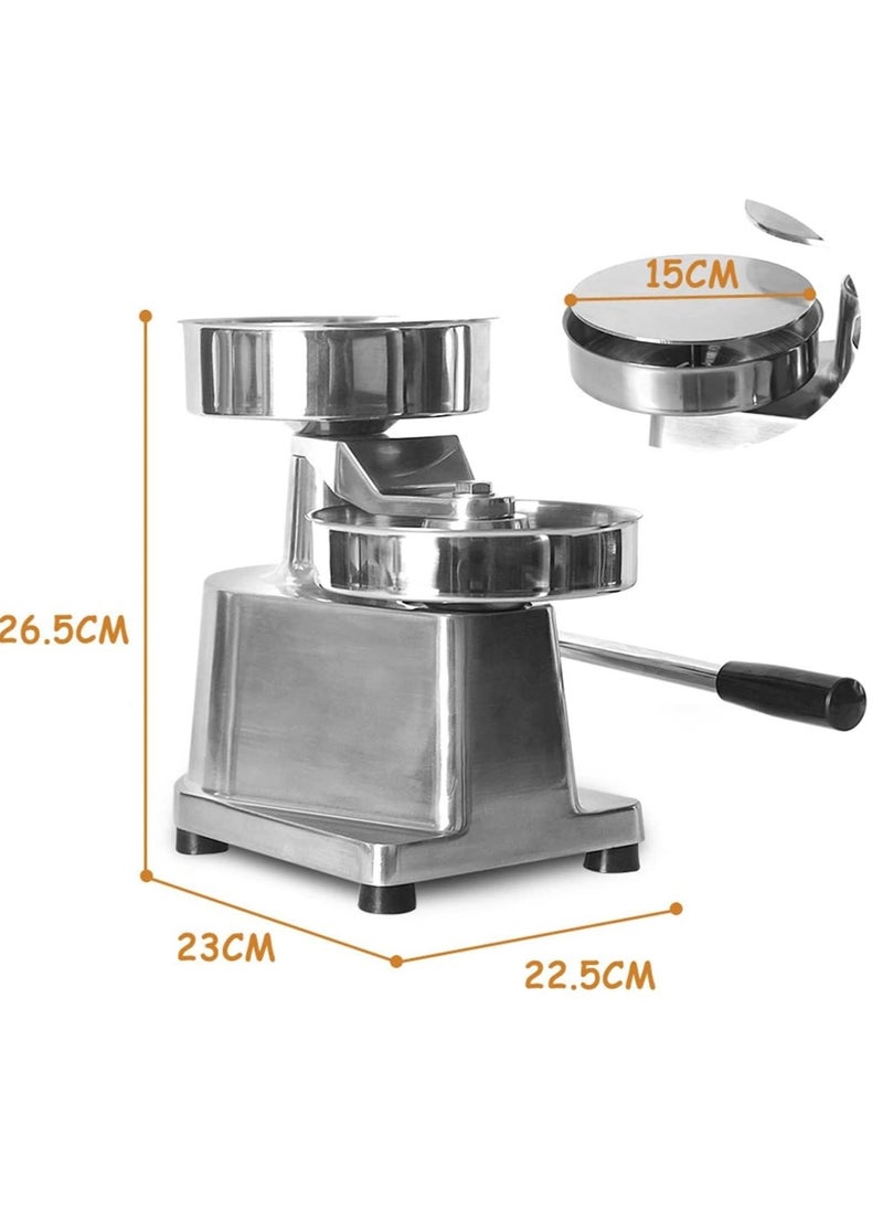 LETWOO LETWOO 150mm Commercial Hamburger Press Patty Maker Stainless Steel Burger Press Tool Heavy Duty Meat Forming Processor 500 Pcs Patty Papers Sliver  - Image 2