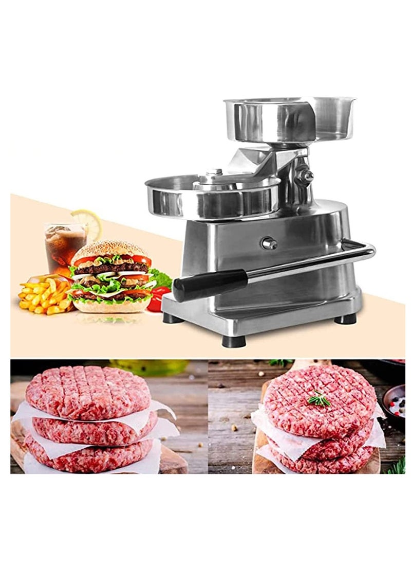LETWOO LETWOO 150mm Commercial Hamburger Press Patty Maker Stainless Steel Burger Press Tool Heavy Duty Meat Forming Processor 500 Pcs Patty Papers Sliver  - Image 4