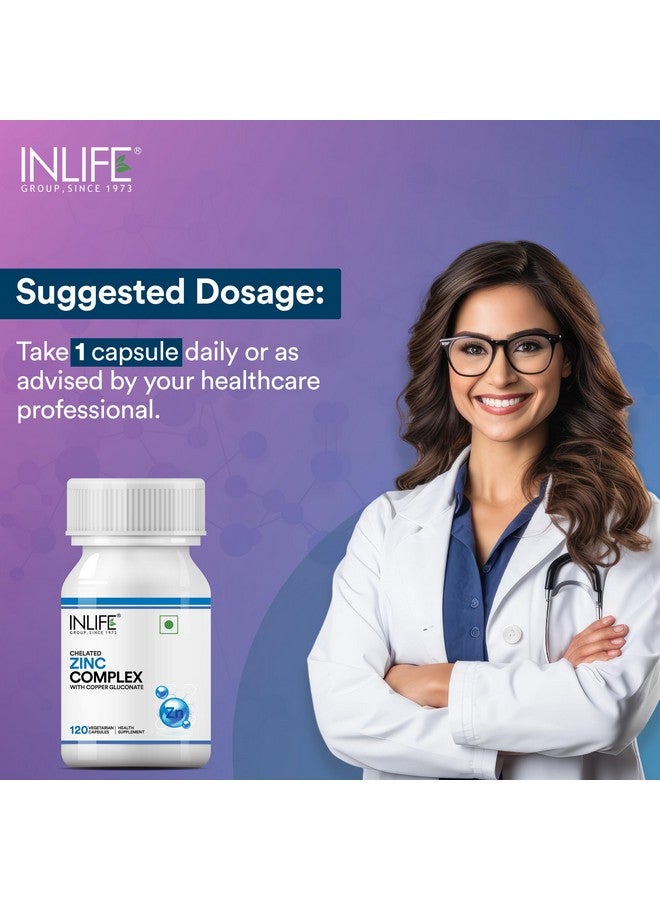 Inlife مكملات الزنك من INLIFE مع مركب زنك بيكولينات وزنك غلوكونات، غلوكونات النحاس | دعم المناعة، يعزز الصحة العامة، يعزز صحة البشرة، يساعد في الهضم للرجال والنساء - 120 كبسولة نباتية (عبوة من 1) - Image 3