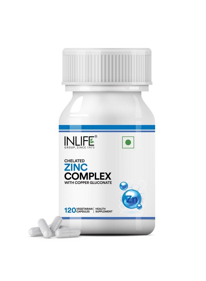 Inlife مكملات الزنك من INLIFE مع مركب زنك بيكولينات وزنك غلوكونات، غلوكونات النحاس | دعم المناعة، يعزز الصحة العامة، يعزز صحة البشرة، يساعد في الهضم للرجال والنساء - 120 كبسولة نباتية (عبوة من 1) - Image 1