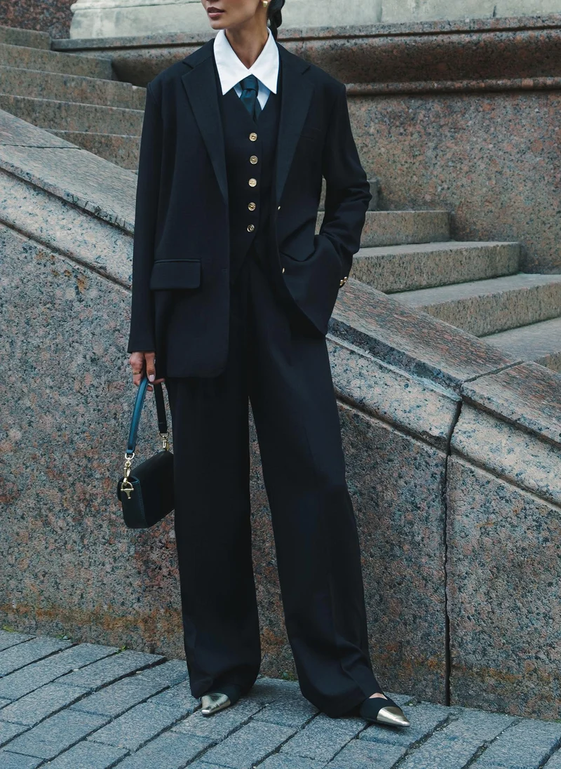 Lichi Textured palazzo trousers