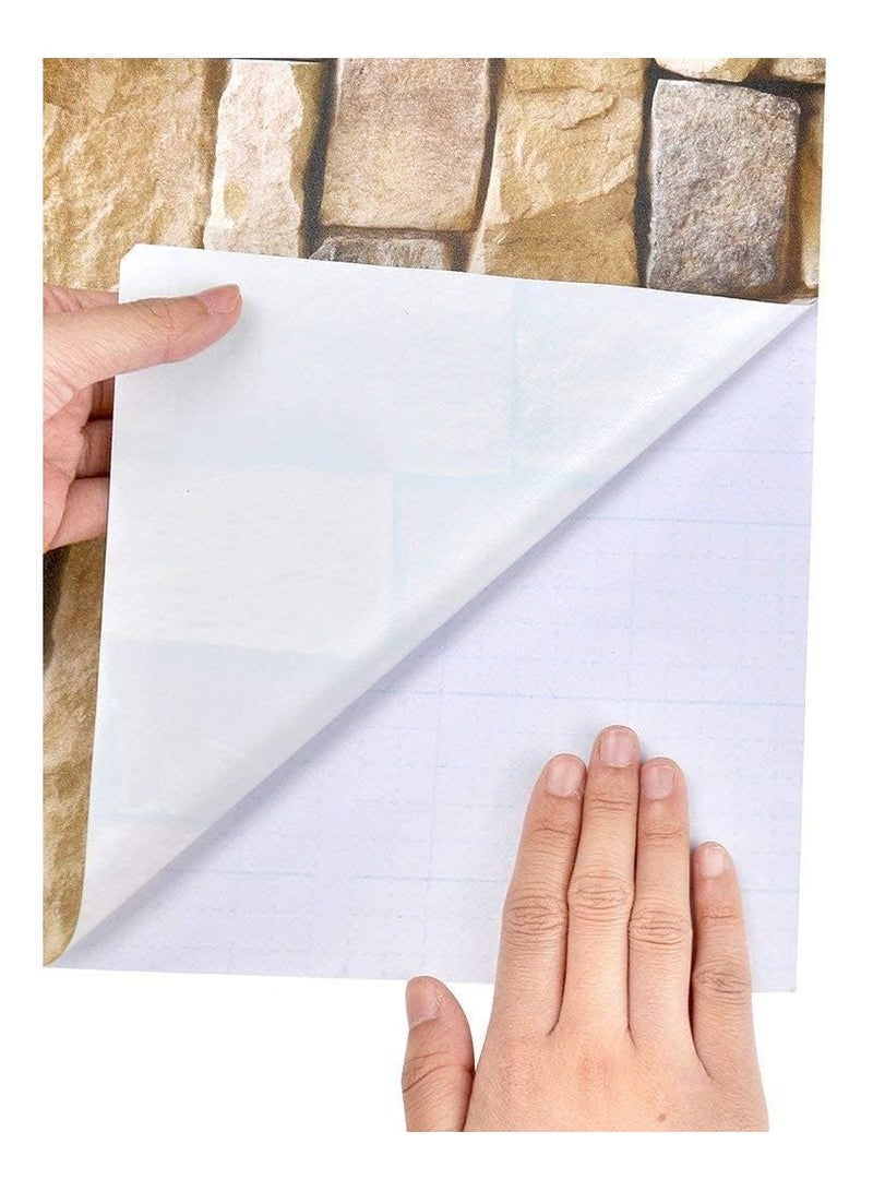 رات سو ورق حائط بتصميم ثلاثي الأبعاد يحاكي الطوب الذاتي اللصق، يمكن فصله والتصاقه بالحائط بسهولة، مقاوم للماء، ويعمل كديكور جمالي للمنزل أو المكتب. الأبعاد: 45x600 سم. - Image 5