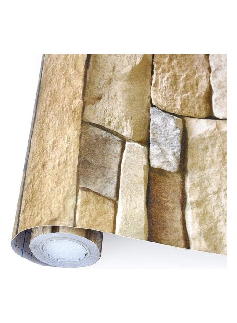 رات سو ورق حائط بتصميم ثلاثي الأبعاد يحاكي الطوب الذاتي اللصق، يمكن فصله والتصاقه بالحائط بسهولة، مقاوم للماء، ويعمل كديكور جمالي للمنزل أو المكتب. الأبعاد: 45x600 سم. - Image 3