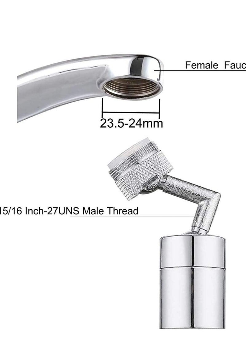 Kitchen Tap Head, Faucet Water Filters Nozzle 720° Rotatable Universal Splash Anti-Splash, Oxygen-Enriched Foam, Four-Layer Mesh, Leak-Proof with Double O-Ring