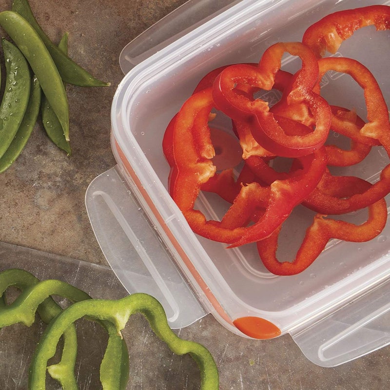 ستيريليت الحاوية العقيمة Ultra-Seal 5.8 كوب مستطيل محكم تخزين الطعام حاوية مغلق غطاء ميكروويف وغسالة صحون واضحة مع حشية برتقالية واحدة - Image 4