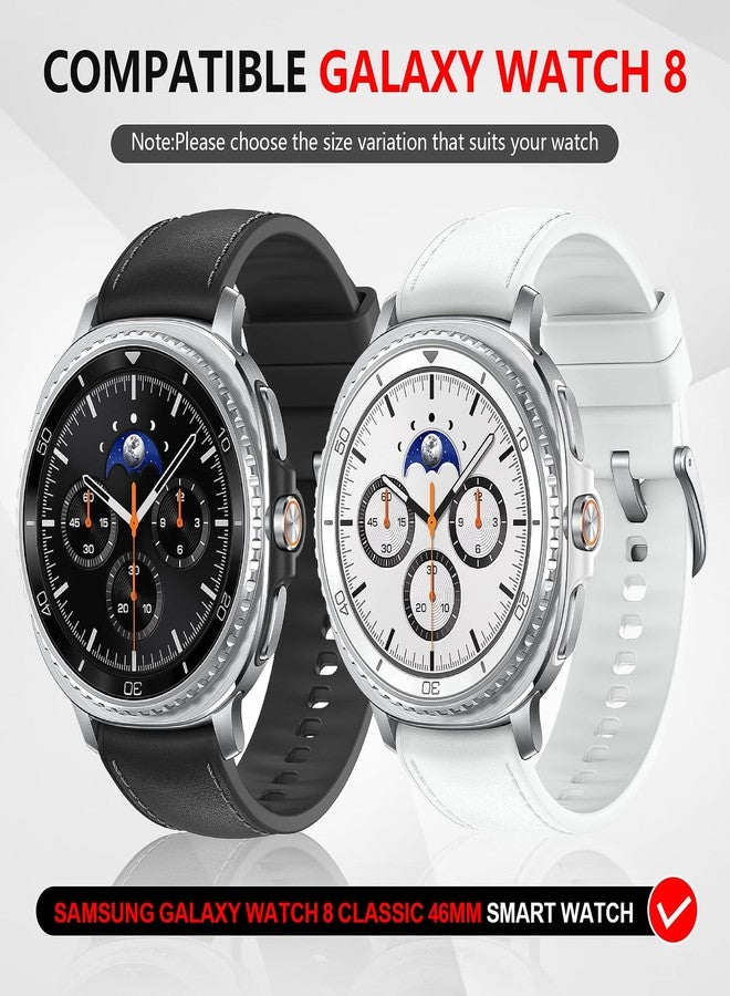 Suoman 5+5 Pack for Samsung Galaxy Watch 8 Classic 46mm Case, [Scratch Resistent] High Definition Tempered Glass Screen Protector, Hard PC Hollow Out Bumper Protective Cover - Image 2