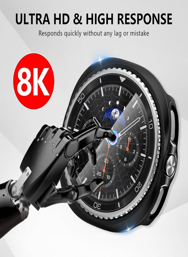 Suoman 5+5 Pack for Samsung Galaxy Watch 8 Classic 46mm Case, [Scratch Resistent] High Definition Tempered Glass Screen Protector, Hard PC Hollow Out Bumper Protective Cover - Image 3