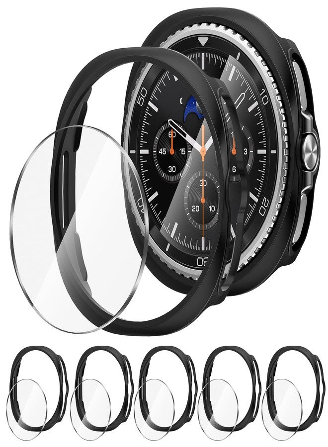 Suoman 5+5 Pack for Samsung Galaxy Watch 8 Classic 46mm Case, [Scratch Resistent] High Definition Tempered Glass Screen Protector, Hard PC Hollow Out Bumper Protective Cover - Image 5