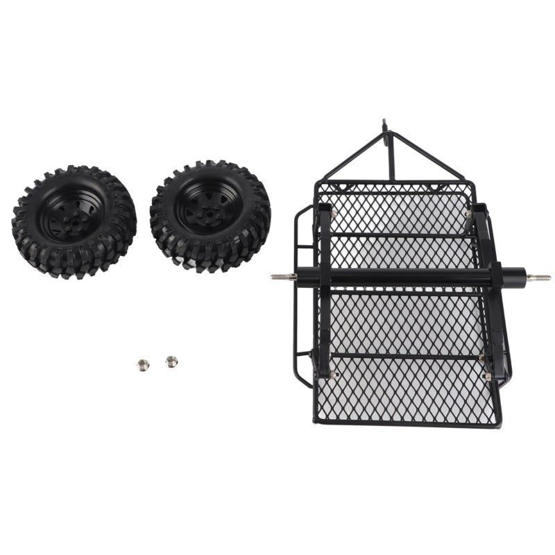 1/10 Scale Metal Trailer Hopper - Solid Durable Material With Anti-Skid Rubber Tires RC Crawler Trailer for 1/10 Scale RC Crawler Cars Including D90 SCX10 - Image 1