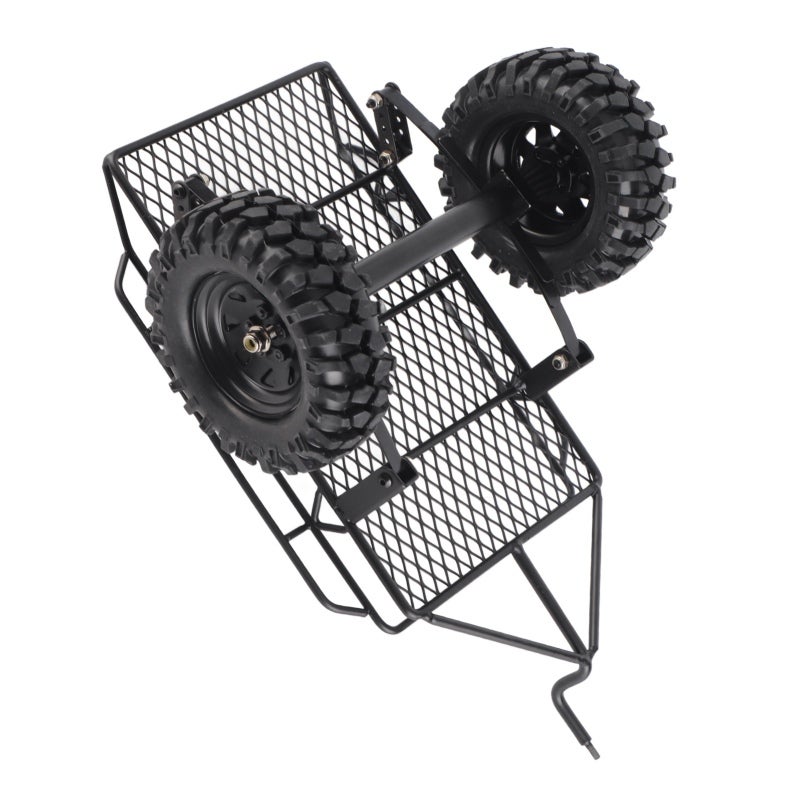 1/10 Scale Metal Trailer Hopper - Solid Durable Material With Anti-Skid Rubber Tires RC Crawler Trailer for 1/10 Scale RC Crawler Cars Including D90 SCX10 - Image 4