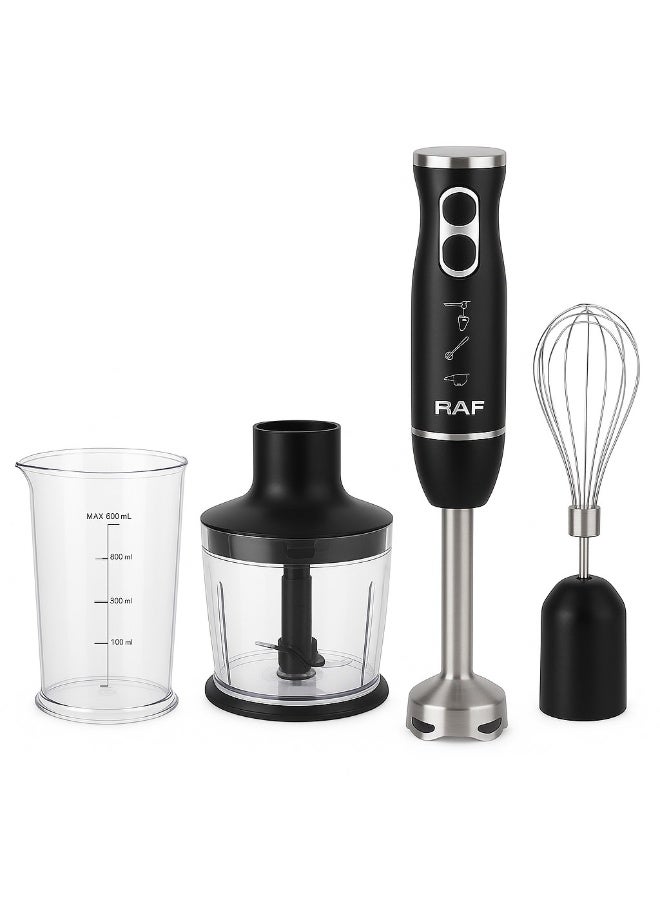 RAF 1600W Hand Blender Combo – High-Speed 4-in-1 Stick Blender with 4 Blades, Chopper, Whisk & 600ml Cup - Image 1