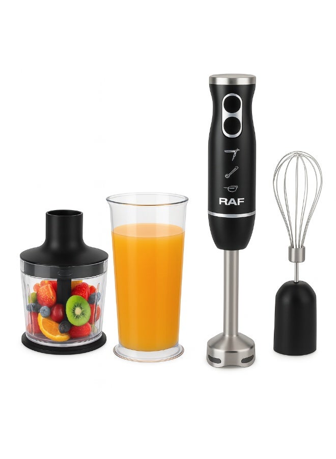 RAF 1600W Hand Blender Combo – High-Speed 4-in-1 Stick Blender with 4 Blades, Chopper, Whisk & 600ml Cup - Image 2