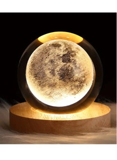 NAGAFA SHOP 3D Starry Larg Crystal Ball Night Light with Premium Crystal and Wooden Base - Warm Yellow Glow, USB Powered Moon and Solar System Models | Snowman & Santa Designs for a Cozy Bedroom Atmosphere | Ideal for Home Decor, Office, Living Room | Perfect Gift for Astronomy Enthusiasts  - Image 5