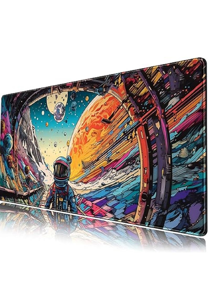 Spaceman and Planets  Large Mouse Pad For Desktop 900x400x3mm Extended Keyboard Pad Gaming Mouse Pad Non-slip Rubber Base Mouse Pad Desk Accessories  - Image 3