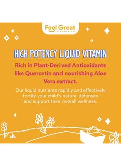 Feel Great 365 Feel Great Liquid Multivitamin for Kids | Orange Flavored Vegetarian & Sugar Free Kids Liquid Vitamin | Essential Kids Vitamins & Immune Support for Kids | 30 Day Supply  - Image 5