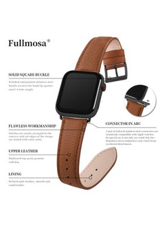 Fullmosa Fullmosa Compatible Apple Watch Band 49 45 44 42mm, Leather iWatch Band with Case for Series Ultra/8/7/6/5/4/3/2/1/SE/SE2 for Women Men - Brown + Gunmetal Buckle(Watch Not Included)  - Image 5