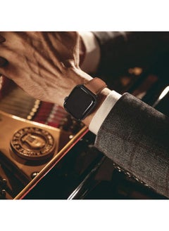 Fullmosa Fullmosa Compatible Apple Watch Band 49 45 44 42mm, Leather iWatch Band with Case for Series Ultra/8/7/6/5/4/3/2/1/SE/SE2 for Women Men - Brown + Gunmetal Buckle(Watch Not Included)  - Image 3