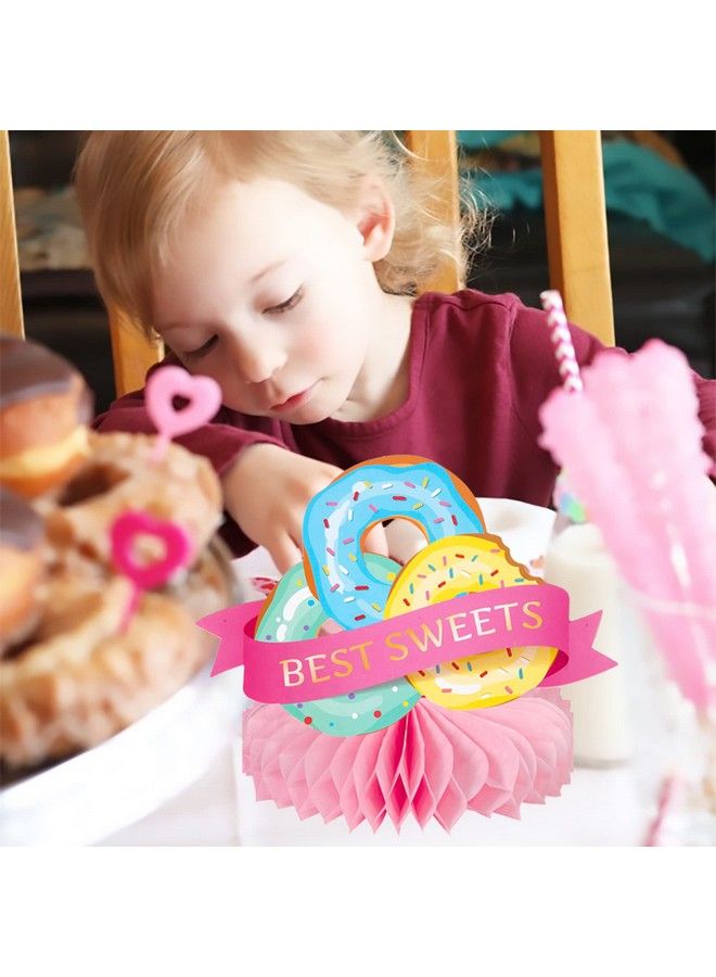 umoni 9Pcs Donut Birthday Party Decoration Donut Table Honeycomb Centerpieces Donut Theme Table Decoration For Girlssweet Theme Donut Birthday Party Supplies - Image 5