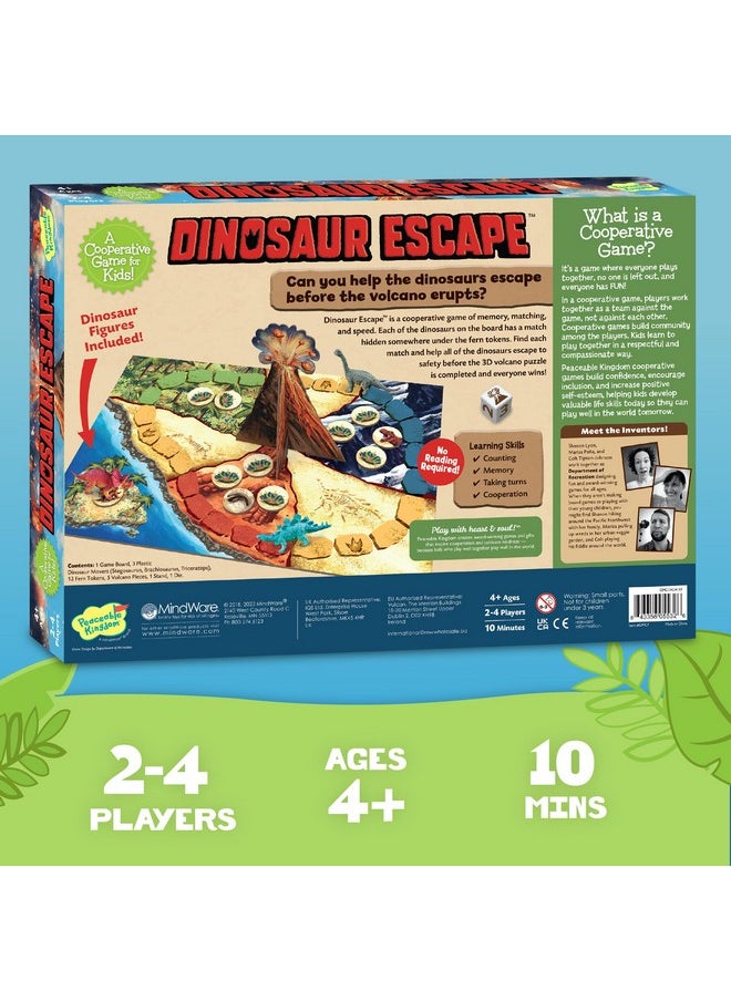 Peaceable Kingdom - Dinosaur Escape Cooperative Memory Game Of Logic And Luck For 2 - 4 Kids Ages 4 + - Image 1