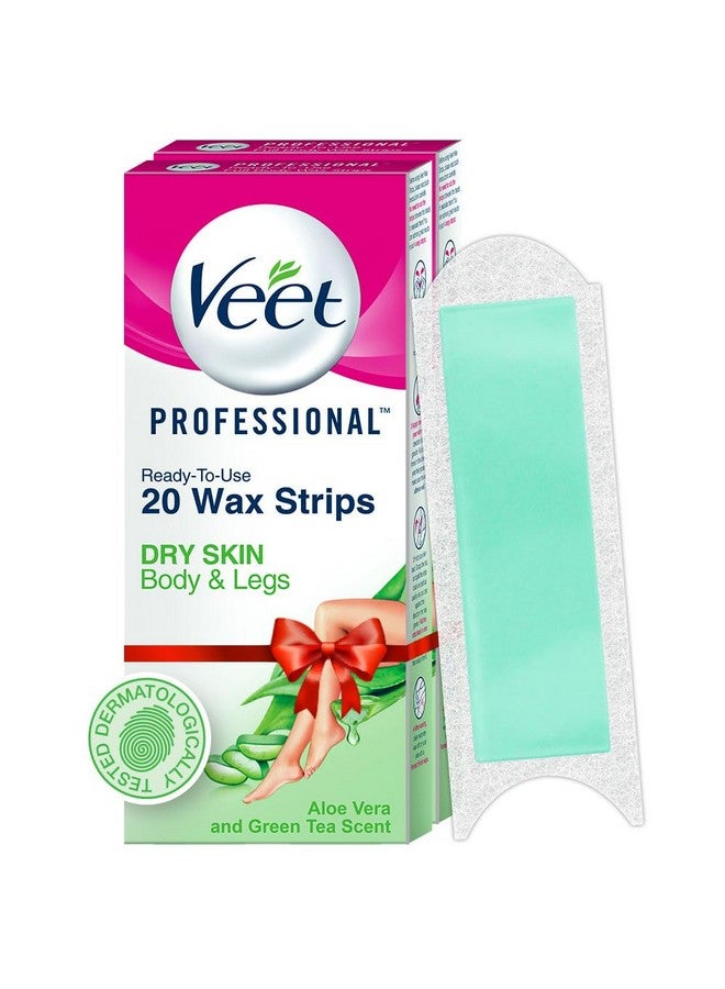 مجموعة شرائح الشمع الاحترافية للبشرة الجافة، 20 شريطًا (عبوة من قطعتين) | جل الشمع لإزالة الشعر للنساء | ما يصل إلى 28 يومًا من النعومة | لا حاجة إلى سخان الشمع أو حبوب الشمع - Image 1