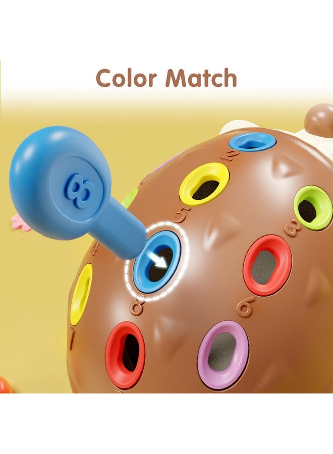 iPlay, iLearn Fine Motor Toys for Toddlers 1-3, Baby Hedgehog Montessorri Learning Set, Educational Counting Sorter Toy, Development Infant Gifts 9 12 18 Month 1 2 3 Year Old Boys Girls Kids Babies - Image 4