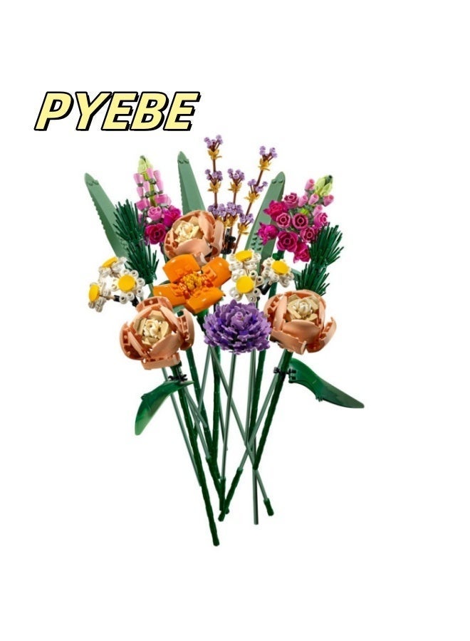 PYEBE 756 Piece Flower Blocks Bouquet Set for Decorative Home Accessories - Image 1
