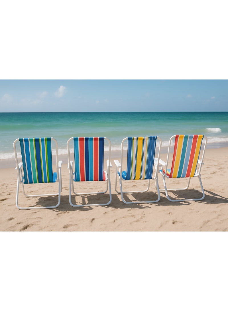 Camping Foldable Beach Chair – Lightweight Portable Chair with Hard Armrest – Comfortable Outdoor Folding Chair for Adults, Lawn, Picnic, Trip & Travel - Image 5