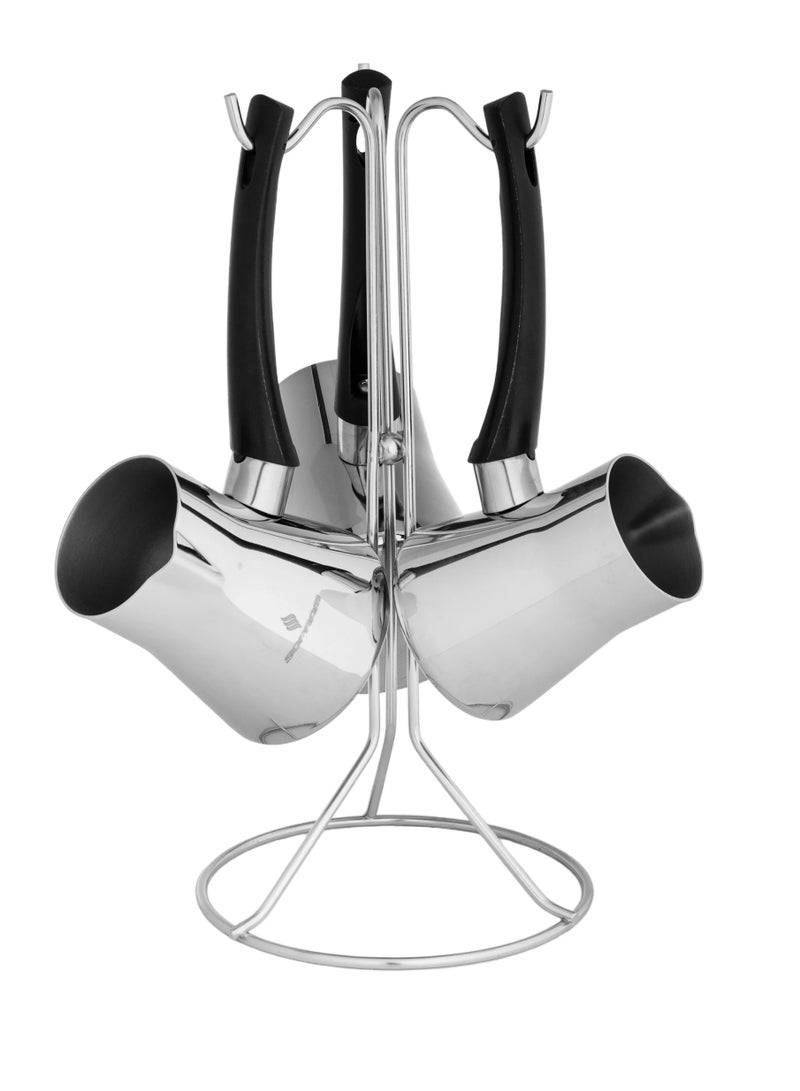 سوفرام طقم ركوة قهوة سوفرام استيل تركي عالي الجودة 4 قطع - Image 2