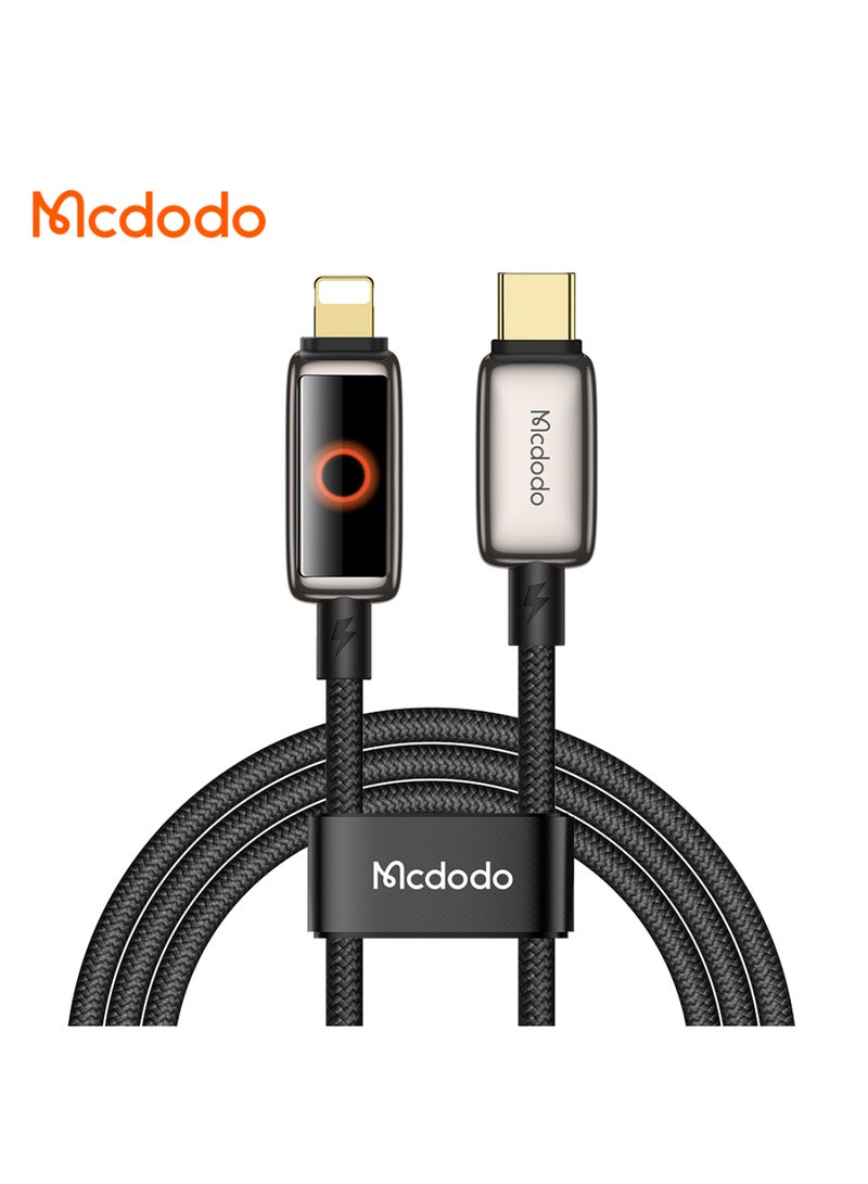 مكدودو Mcdodo كابل بيانات 36 واط بفصل الطاقة التلقائي (USB-C إلى Lightning)، شاشة LED، 1.2 متر - Image 1