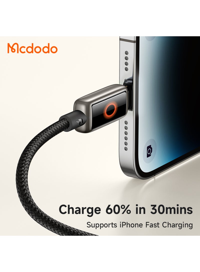 مكدودو Mcdodo كابل بيانات 36 واط بفصل الطاقة التلقائي (USB-C إلى Lightning)، شاشة LED، 1.2 متر - Image 3