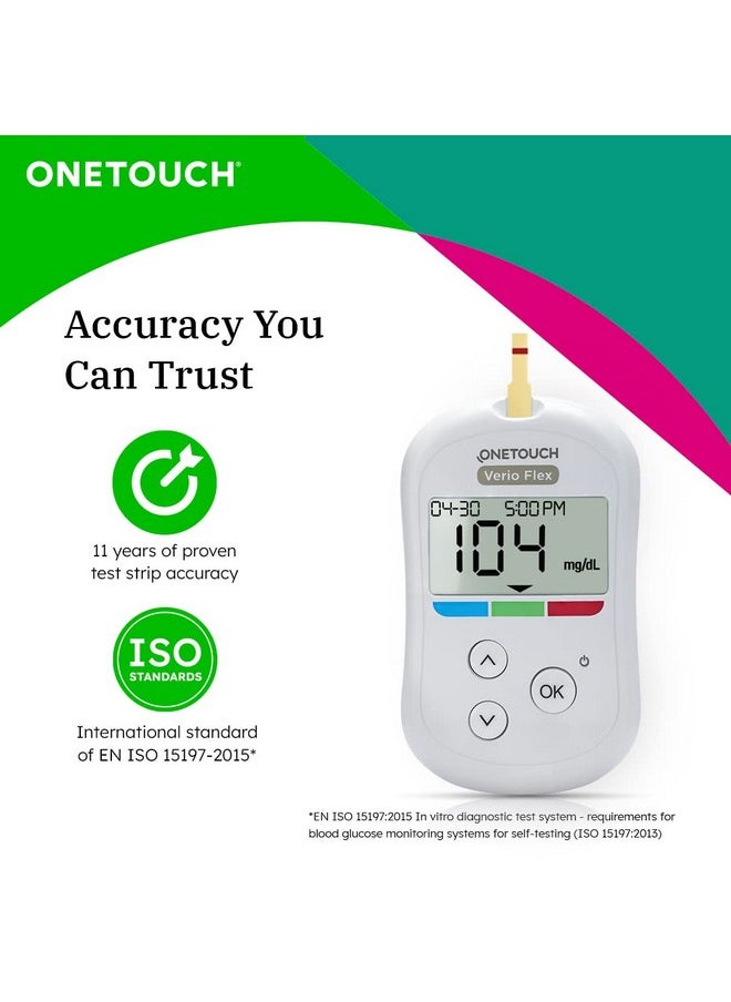 ONETOUCH Verio Flex Glucometer With 50 Test Strips & 50 Additional Lancets (Total 60 Sterile Lancets) | Sync Your Results With Onetouch Reveal Mobile App| Simple & Accurate Testing Of Blood Sugar  - Image 4