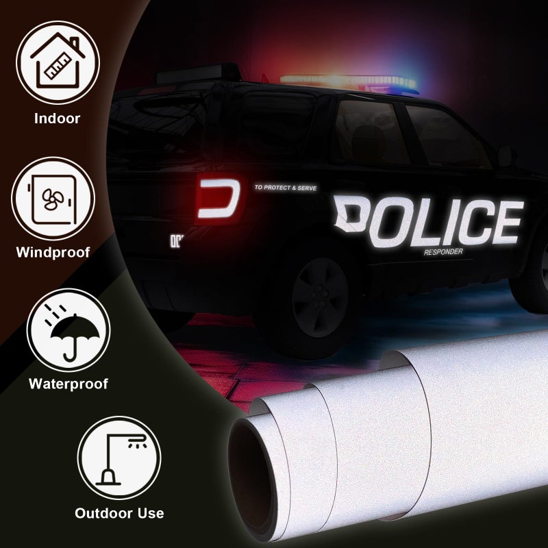 WRAPXPERT Reflective Vinyl - White, 12" x 5ft for Mailbox Numbers, Cars, Trucks, Motorcycles, Bikes, Helmets - Image 2