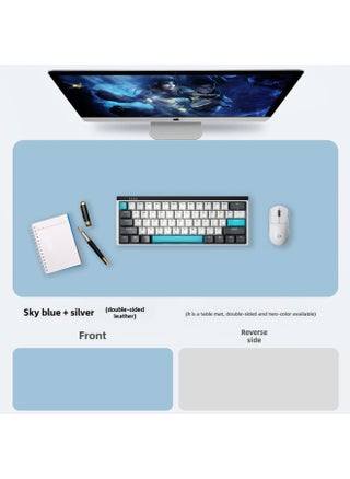 Extra Large Anti-slip Leather Mouse Pad Computer Keyboard Office Desk Writing Coffee Table Pattern Printed Logo-Color:Other Size Customization-Pattern:[Double-sided] Sky Blue + Silver No Sewn - pzsku/Z6AD0B087A667A5747804Z/45/1745037991/a3c7c45c-ba6b-4791-ba54-1c515688d9a9