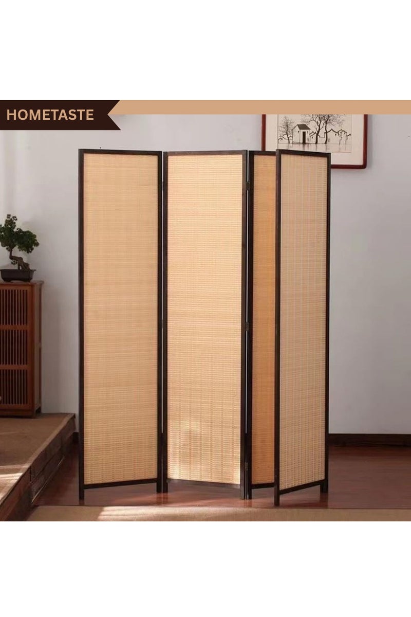 HOME TASTE Wooden Room Divider Partition with Foldable Panels | Freestanding Privacy Screen, Folding Room Separator for Living Room, Bedroom, Office - Image 1