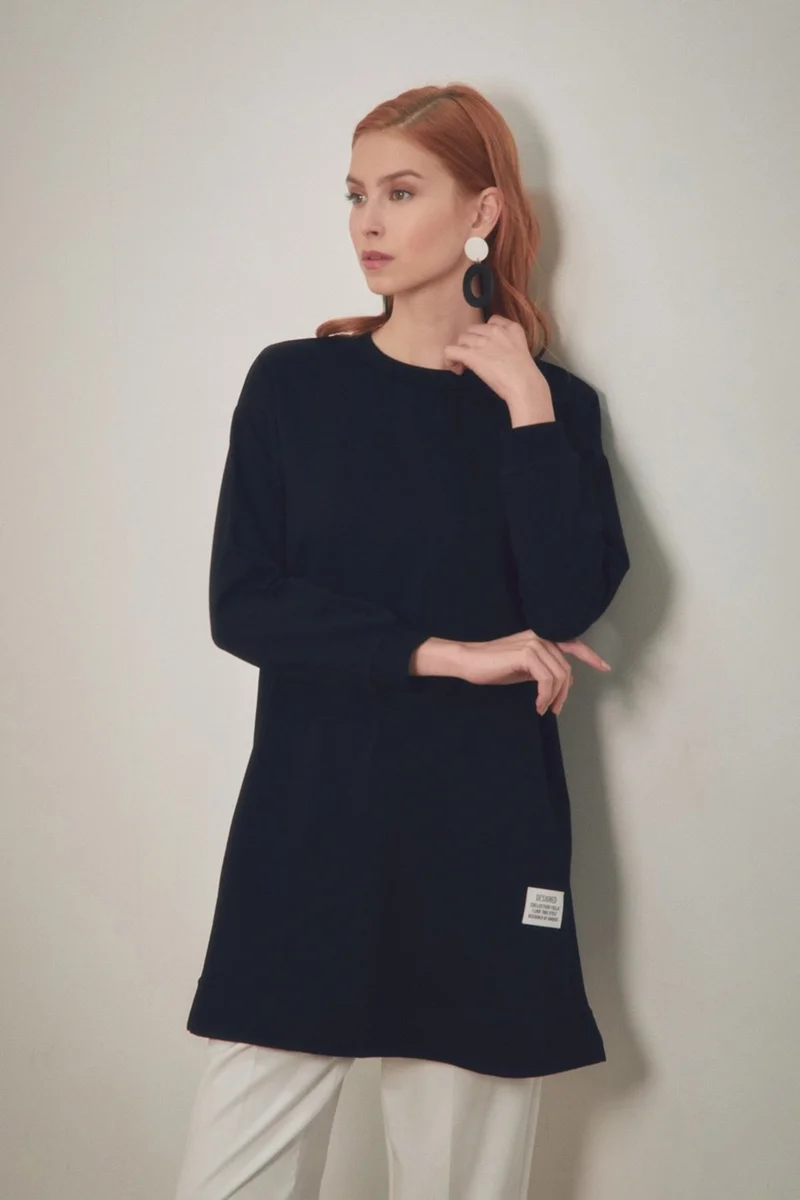 FullaModa Basic Crew Neck Tunic
