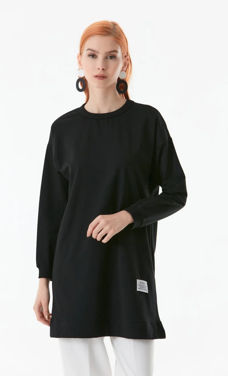 FullaModa Basic Crew Neck Tunic