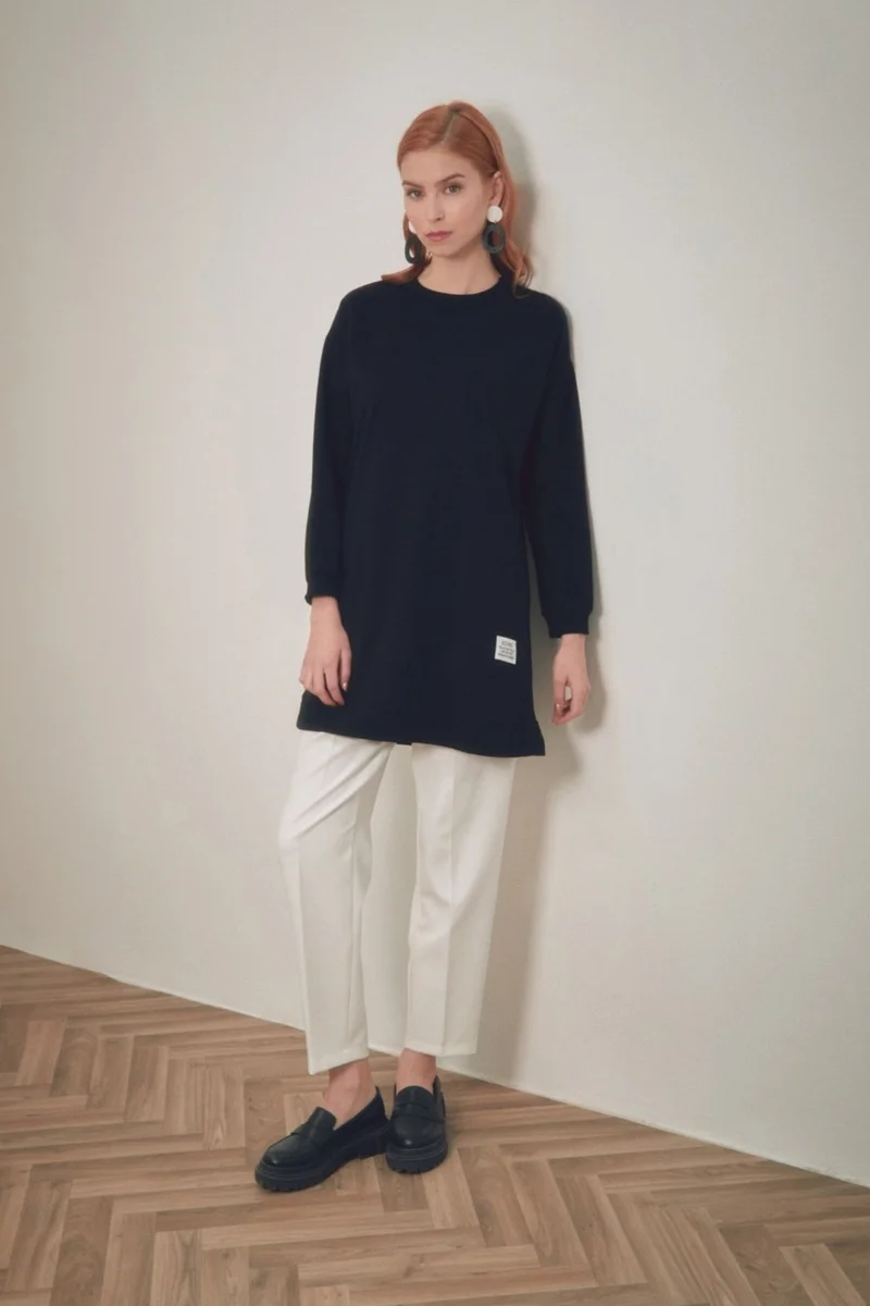 FullaModa Basic Crew Neck Tunic