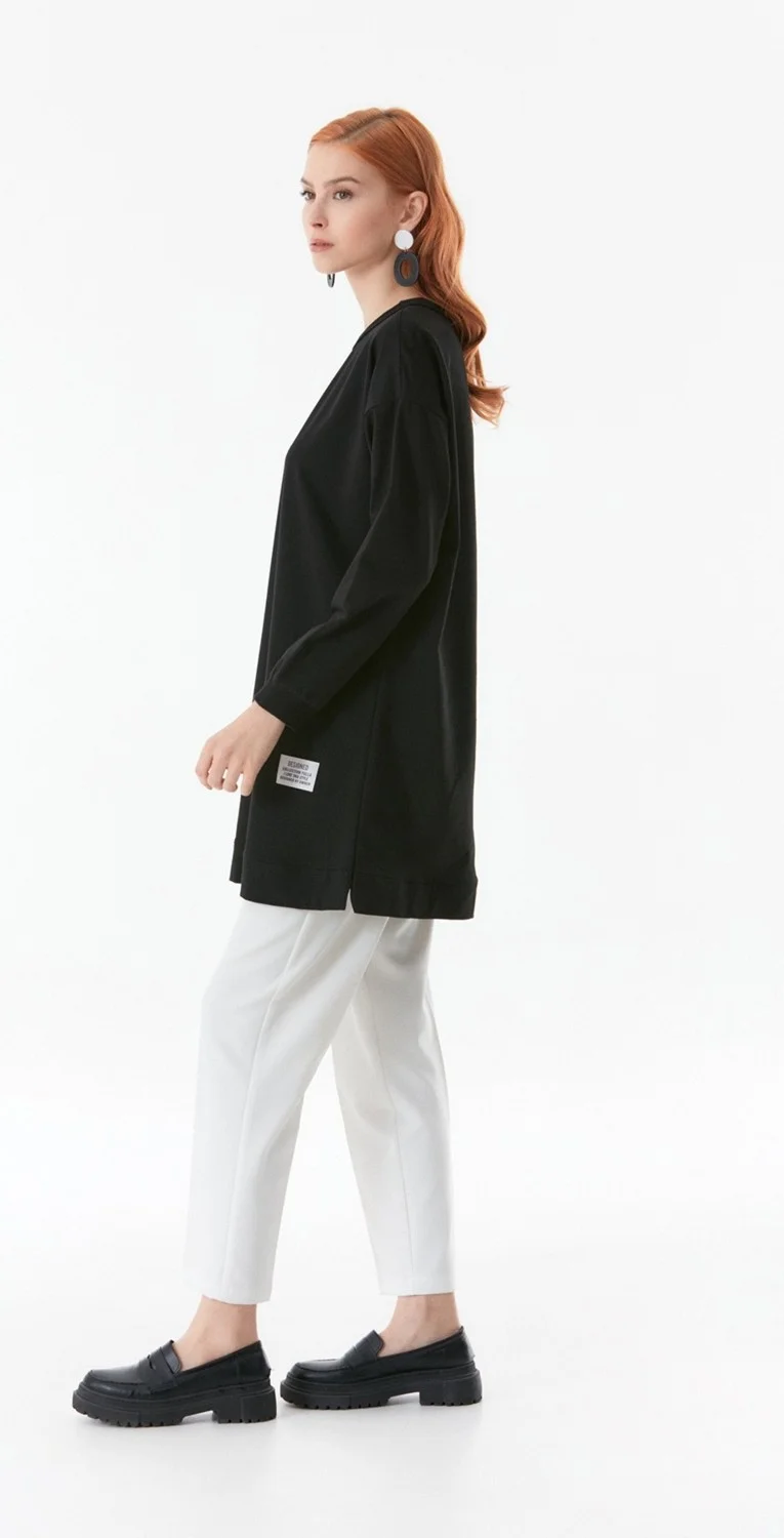 FullaModa Basic Crew Neck Tunic