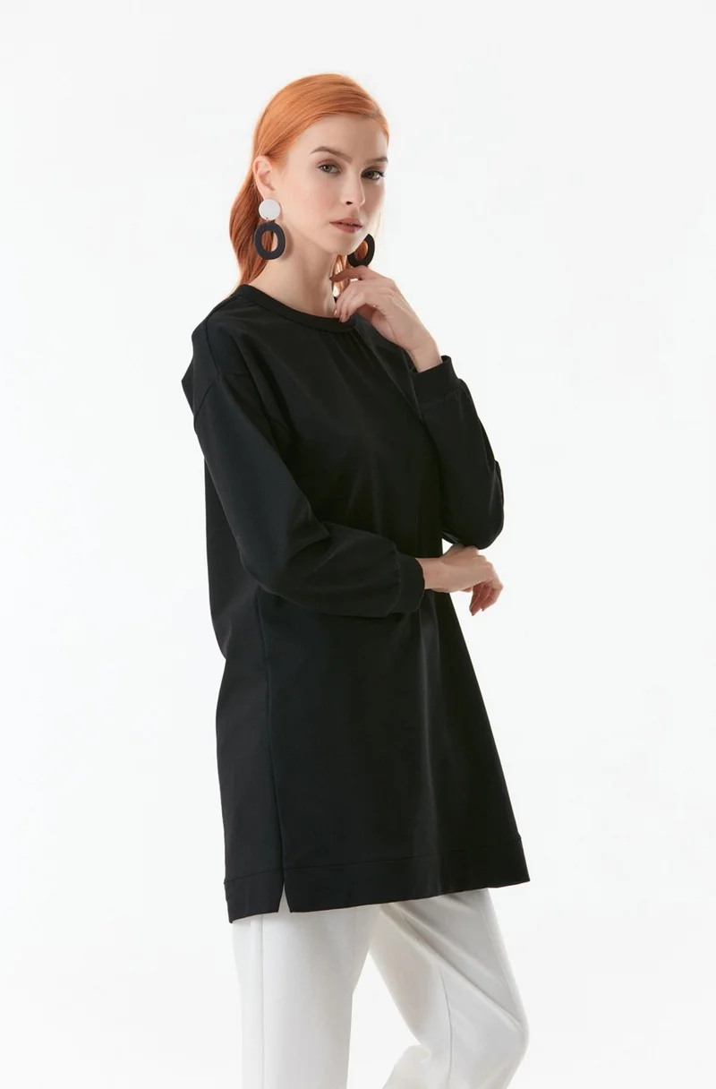 FullaModa Basic Crew Neck Tunic