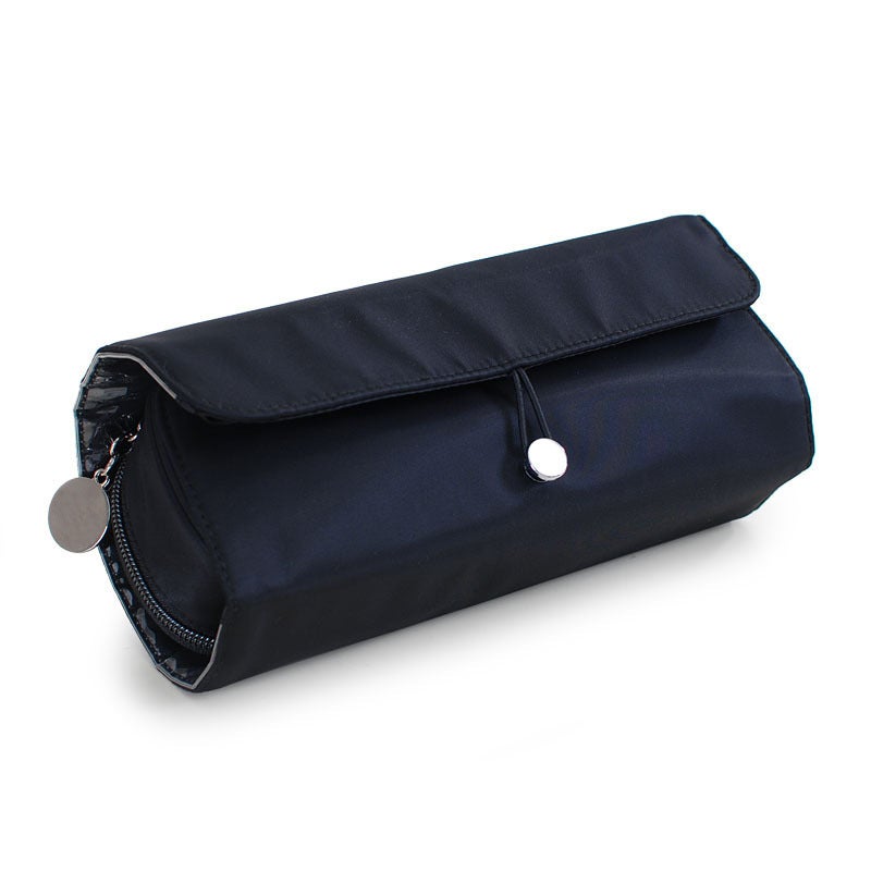 Large-capacity brush makeup bag makeup brush multi-functional folding storage bag travel beauty makeup tool kit black - Image 1