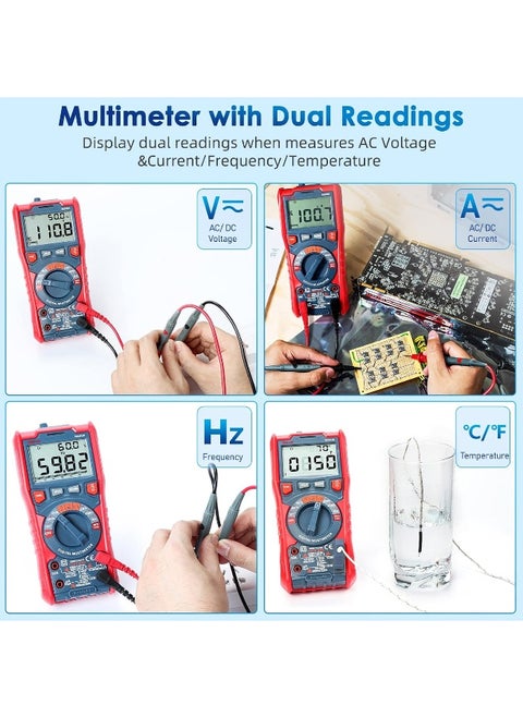 Digital Multimeter TRMS 6000 Counts Auto-Ranging Voltage Tester